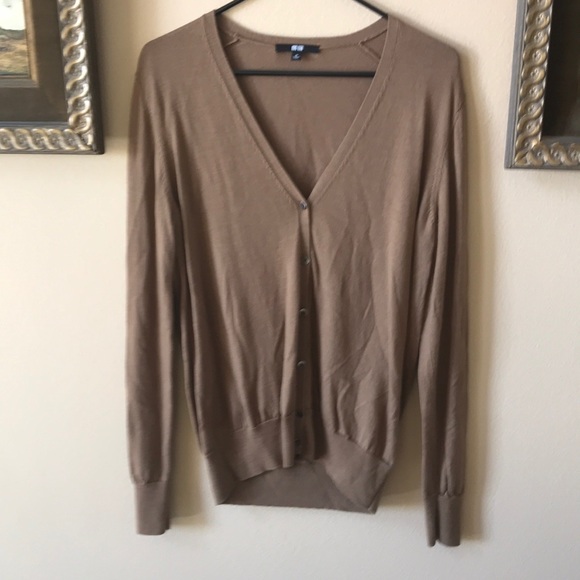Uniqlo Neutral Brown Cardigan Sweater - Picture 1 of 5